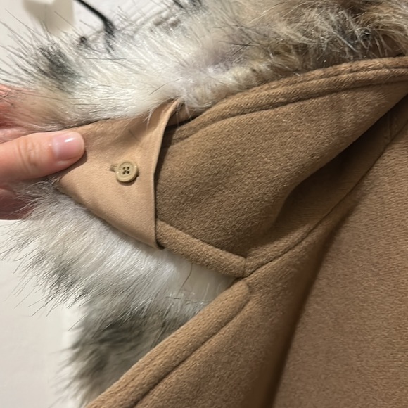 NEW Michael Kors Double Breasted Wool Coat with removable faux fur collar - Picture 5 of 12